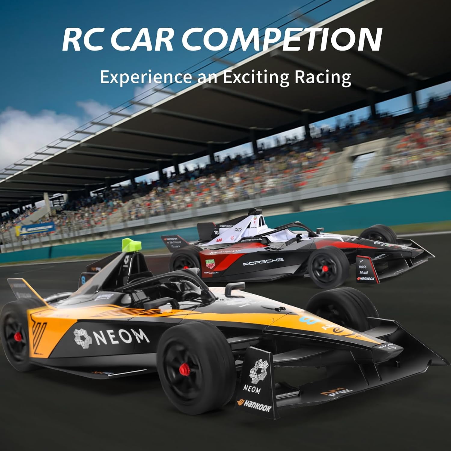 Miebely Remote Control Car - 1/14 Scale Licensed McLaren Neom Formula Rc Race Car,2.4GHz 3.7V 500 mAh Car Toys, Racing Hobby Car Model Ideal Gifts for Adults Kids Boys Girls