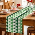 thumbnail image 5 of St. Patrick's Day Table Runner - 36 Inch Long Green Shamrock Irish Lucky Leaves Cotton and Linen Blended Dress Scarves Farmhouse Table Runner for Kitchen Dining, Coffee Table, 13" x 36", 5 of 8