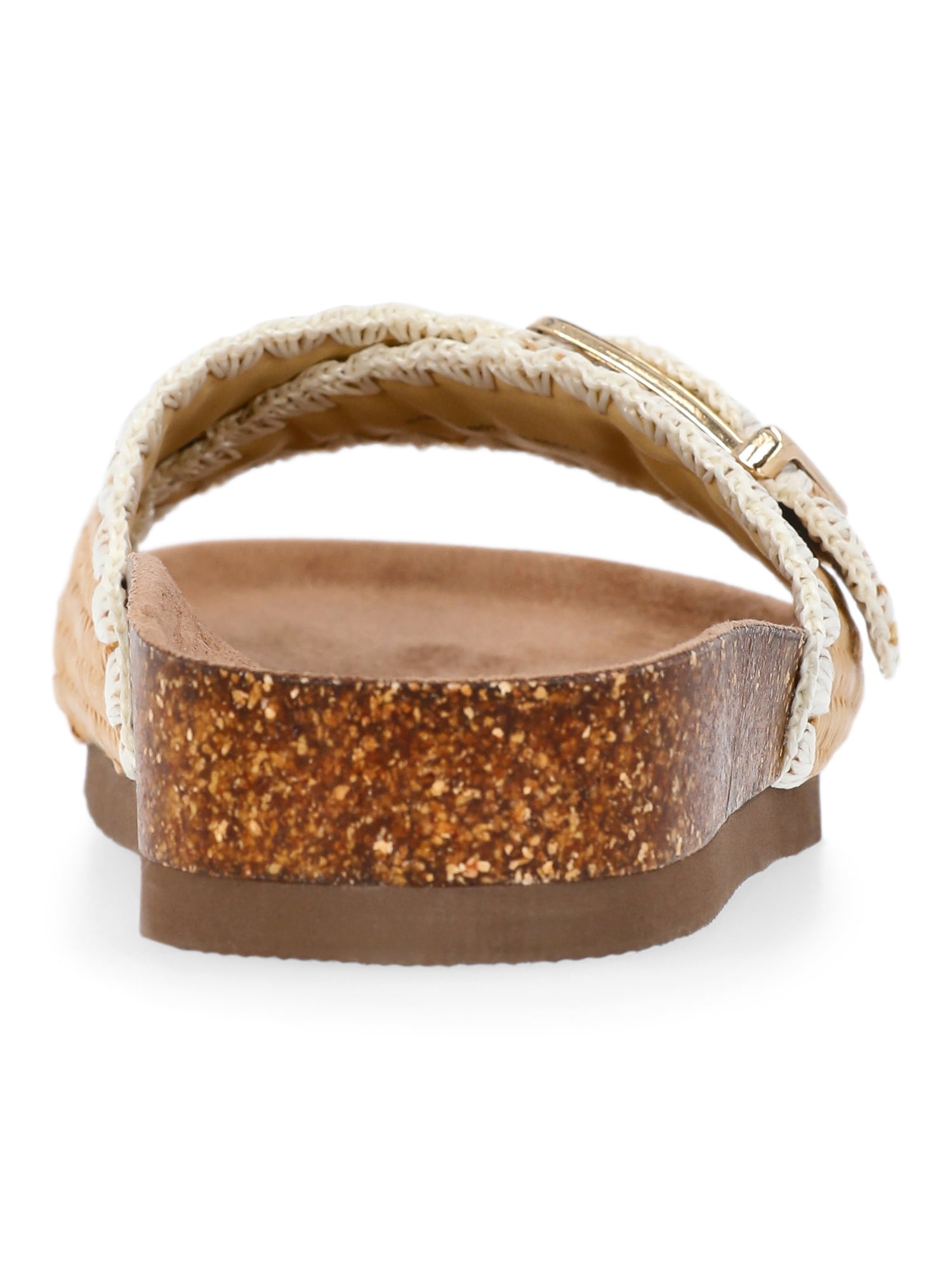 Time and Tru Women's One Buckle Footbed Slide Sandals