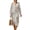 Dragonfly Floral Print Beige, variant on Ink Painting Mountain House Tiger Print Women's Tunic Dress 3/4 Sleeve V-Neck Loose Fit Midi Linen-Like Dress Lightweight Breathable Beach Casual Sundress, 3XL