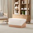 thumbnail image 6 of Seville Classics The Vineyard Collection Cork Storage Ottoman Cushioned Fabric, Padded Seat for Bedroom, Dorm, Loft, Living Room, Entryway, Hallway, Cream, 30" Bench, 6 of 6