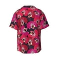 thumbnail image 2 of Xecao offers the Orchids Flowers for Men's Casual Short-sleeved Shirt, a button-up collared shirt with a pocket, perfect for beach vacations and yacht travel in the X-Large size., 2 of 7