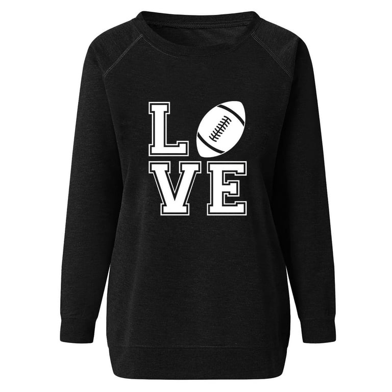 ZQGJB Womens Baseball Jersey Casual Long Sleeve Crewneck Sweatshirts Soft  Comfy Pullover Tops Loose Oversized T Shirts Black S 