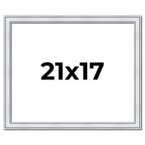 21x17 Frame Sterling Silver Solid Wood Picture Frame | 1.25 Inch Moulding Width | 0.75 Inch