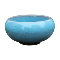 Garoy Mini Ceramic Succulent Planter with Drainage Hole - 6.5x3.5cm Porcelain Pot for Small Cactus,Air Plants or Herbs,Home Decor for Tabletops and Shelves,Small Plant Pots,Pots for Succulents(Blue)