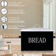 thumbnail image 4 of Metal Bread Box For Kitchen Countertop Black Bread Box with lid for Homemade Bread Farmhouse Style Bread Bin-Kitchen Food Bread Storage Container, 4 of 7