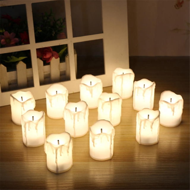 12PCS Flameless Candle Simulated Decorative LED Candle Light LED Tea Light