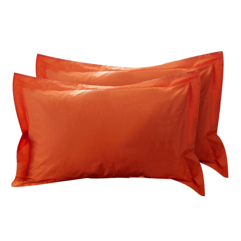 2 Pcs Pillowcases Cotton Pillow Orange Queen (20" x 30")