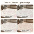 thumbnail image 7 of ODIKA 8'x10' Washable Area Rug Bathroom Delicate Border Scroll Ribbon Detail Rectangular Oushak for King Size Bedroom Under Bed, Master Suite, Non-Shedding, Easy Care, 7 of 7