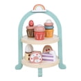 thumbnail image 1 of Juego de madera para fiestas de té, juguetes para pasteles, postres, comida, juguete con soporte para magdalenas, accesorios de cocina para juegos de imitación para niños, comida de madera p, 1 of 5