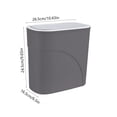 thumbnail image 3 of KOYPTL Bathroom Trash Can with Lid 10 Liter/ 2.6 Gallon Slim Garbage Can Small Trash Bin Waste Basket with Pop-Up Lid for Kitchen, Bedroom, Living Room, Office (Gray), 3 of 6