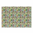 thumbnail image 1 of Motorcycle Cutting Board, Colorful Motorcycles Pattern with Toys Fun Style Art, Decorative Tempered Glass Cutting and Serving Board, Small Size, Blue Yellow, by Ambesonne, 1 of 1
