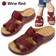 thumbnail image 5 of Pantuflas Huecas Suela Gruesa Y Tacón Cuña para Mujer Talla Con Costuras Pantuflas A Rayas Con Tacón Cuña (burdeos 36), 5 of 9