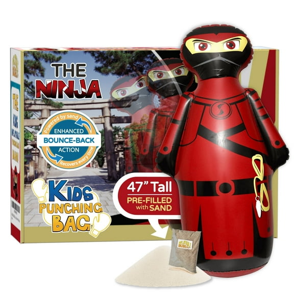 INFLATABLE DUDES Red Samurai 47 Inches -Kids Punching Bag | Filled with Sand