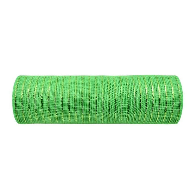 Toystoory 1 rollo de cinta de malla navideña de poliéster, Color sólido, decorativo, resistente al agua, para envolver regalos, fiesta, cintas Kits de decoración para fiestas Verde