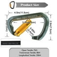 thumbnail image 3 of IC ICLOVER [2 Pack] 30KN Auto Locking Climbing Carabiner Heavy Duty Aluminum D Ring Clips Twist Lock, Gray, 3 of 9