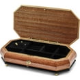thumbnail image 2 of Fashion Bubinga Veneer With Mop Inlay Key Lock Music Box (12.5 X 6.5) Made In China jmb357, 2 of 5