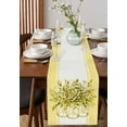 thumbnail image 2 of Eucalyptus Yellow Burlap Cotton Table Runner 18x72 Inches Long, Stripes Bottle Flower Cactus Plant Farmhouse Table Runners, Outdoor Dining Tablecloths Decor for Baby Shower/Party/Wedding, 2 of 6