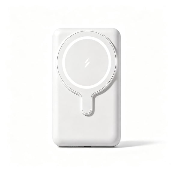 5000mAh Wireless Magnetic Battery, Foldable Portable Charger, For iPhone 16 15 14 Series, White