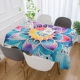 thumbnail image 5 of JSTEL Mandala Blue Tie Dye Table Cloth Rectangle 54 x 72 Inch Tablecloth Anti Wrinkle Table Cover for Dining Kitchen Parties, 5 of 6