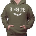 thumbnail image 2 of Bat I Bite Hoodie Sweatshirt Unisex 4X-Large Military Green, 2 of 5