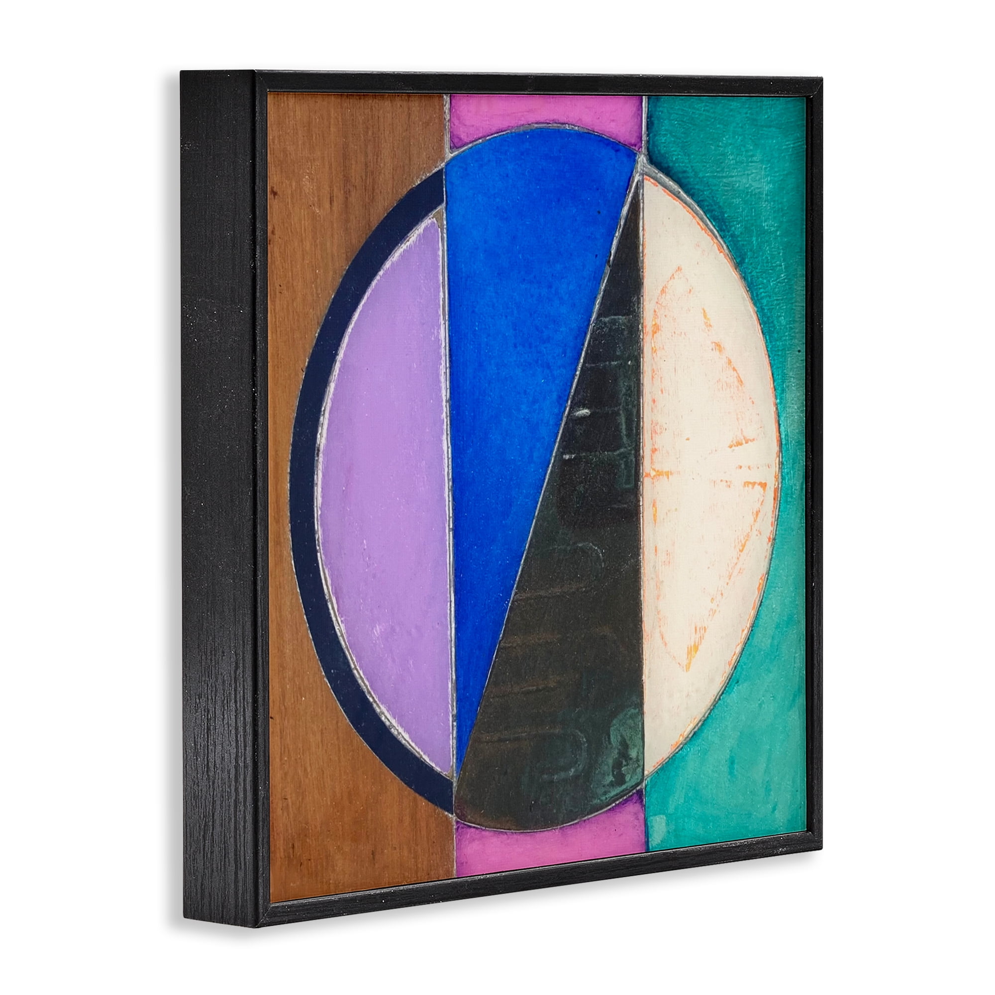 Stupell Industries Split Symmetry Circle Black Framed Giclee Art, design by Matthew Finger