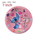 thumbnail image 4 of Disney-Decoraciones de Lilo & Stitch para fiesta de cumpleaños, plato de papel de Ángel rosa para Baby Shower, decoración de globos, suministros de vajilla, 4 of 4