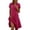 Hot Pink, variant on Women's Gingham Shirt Dress Casual Striped Button Front A-Line Midi Dress for Work, Vacation & Daily Wear