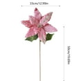 thumbnail image 3 of OAVQHLG3B Christmas Poinsettia Artificial Flowers Shining Glitter Artificial Flower for Xmas Tree Wreath Ornaments New Year Wedding Party Holiday DIY Decoration, 3 of 6