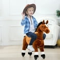 thumbnail image 3 of Ponyeehaw Ride on Horse Toys Mechanical Riding Pony with Wheels for 3-5 Years Old Ride on Pony Outdoor(Brown), 3 of 12