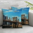 thumbnail image 3 of Heduofu Decorative Pillow Cover Financial Modern Famous Skyline New Dusk York City Outdoor Sky Travel Ny Linen Throw Pillows Case for Couch Bed Sofa Soft Pillowcase White, 3 of 5