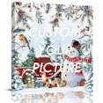 thumbnail image 2 of Red Snowman Christmas Wall Art Painting on Canvas, Xmas Tree Snowflake Truck Canvas Art Home Prints Wall Art Framed Modern Artwork for Living Room Bedroom Wall Decor 12x12in, 2 of 9