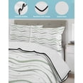 thumbnail image 3 of Twin Quilt Bedding Set, Sage Green Stripes Reversible Summer Quilt 3 Pieces, Modern Simple Gradient Waves Lines Lightweight Bedspreads Coverlets with 2 Pillow Shams for All Seasons, 3 of 5