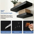 thumbnail image 6 of Mifurn Black 11.8'' Small Floating Shelves for Wall, Set of 2 Wall Mounted Wood Shelves for Bedroom, Bathroom, Kitchen, 6 of 11