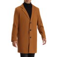 thumbnail image 4 of Abrigo Chic para Hombre con Solapa Notch, de Un Solo Botón, de Peso Medio, de Manga Larga, Color Marrón, 4 of 7