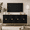 Black, variant on LFGUIZO 59" Black Fluted Sideboard Buffet Cabinet, 4-Door Press-to-Open Wood Console, Geometric Carving Lines Coffee Bar Table for Living Room & Dining