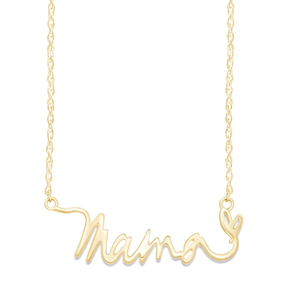AFFY Mother's Day Jewelry Gifts 14k Yellow Gold Over Sterling Silver Mama Pendant Necklace