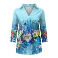 thumbnail image 5 of 2026 ! JINMGG Fall Long Sleeve Shirts for Women, Womens Summer Fall Tops 2026 Fashion Woman V Neck Three Quarter 3/4Sleeve T Shirt Autumn Printing Blouse Tops Sweatshirt, 5 of 6