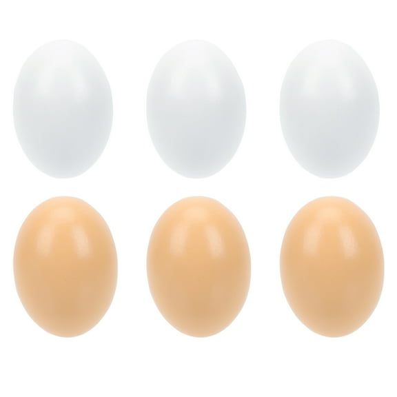 Niceauty 6Pcs Wood DIY Coloring Eggs for Decorating Easter Drawing Exercises Beige