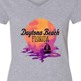 thumbnail image 4 of Inktastic Daytona Beach Florida Sunset Women's V-Neck T-Shirt, 4 of 5