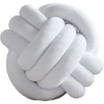 thumbnail image 7 of Soft Knot Ball Throw Pillow Home Decor Cushion Plush Throw Knotted Pillow Handmade Round Pillow Knotted Bedroom Decor, White, 9.8x9.8'', 7 of 7