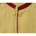 thumbnail image 6 of Atasi Men's Long Beige Dupion Band Collar Shirt Ethnic Clothing-Small, 6 of 7