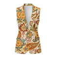 thumbnail image 2 of Uorisanigo Hippie Flower Women's Vest Suit with Pockets Open Front Sleeveless Womens Waistcoat Vest Size S Button Front Vests Top Dressy, 2 of 7