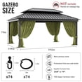 thumbnail image 2 of Pakunoda 14' X 6.5' Gazebo Universal Replacement Privacy 4-Panel Curtains, Waterproof Outdoor Curtains Light Green Sidewall with Zipper for Patio 12' X 16' Gazebo Garden Backyard, Curtain Only, 2 of 8