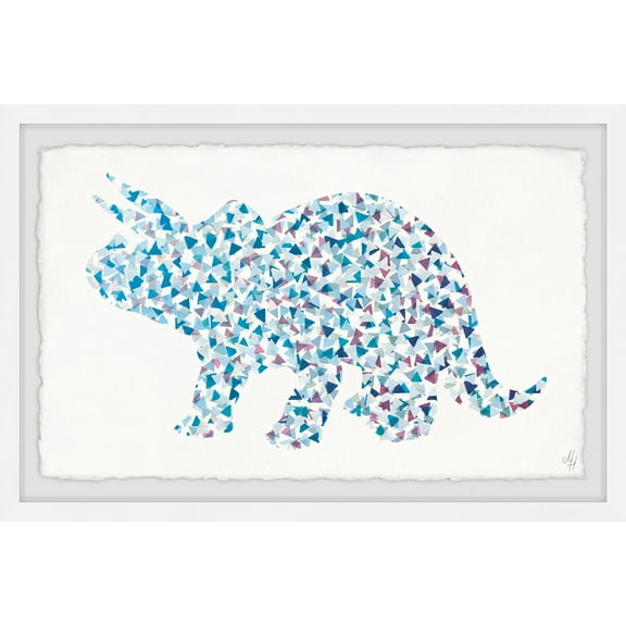 Marmont Hill Patterned Triceratops Framed Wall Art