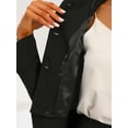 thumbnail image 5 of DARING DIVA Women's Peter Pan Collar Ruffles Office Blazers S Black, 5 of 6