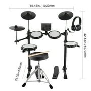 KFFKFF Electronic Drum Set, Collection of 15 Drum Kits & 150 Unique Sounds, USB MIDI Compatible 8 in Soft Mesh Snare Drum Set with 10 in Cymbals, Drum Sticks & Headphones