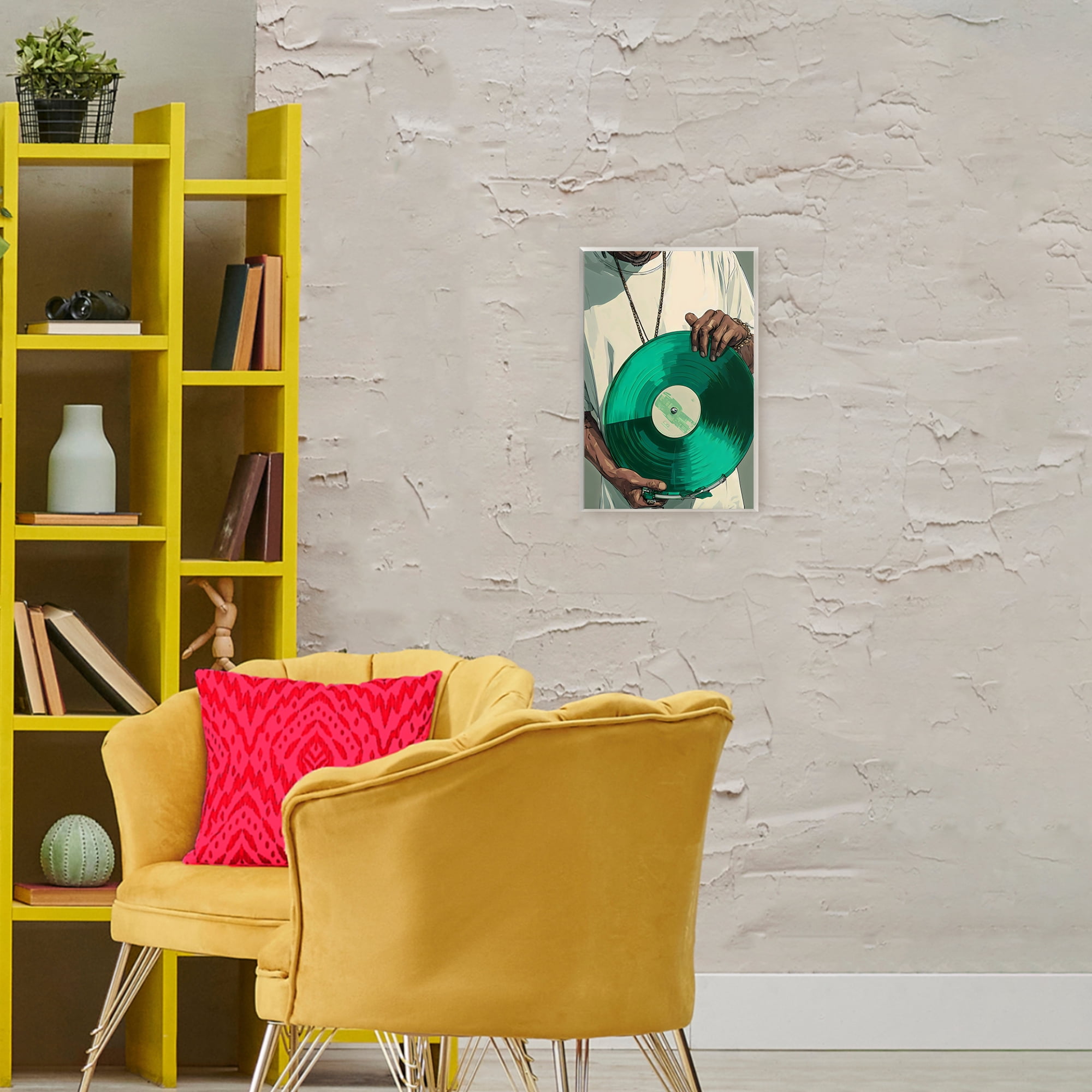 Stupell Industries Green Vinyl Record Portrait Wall Plaque Art, design by Franklyn Gregory