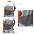 thumbnail image 4 of Camiseta básica para mujer cuello redondo manga corta bloque de color blusa informal de verano blusas sueltas ANGGREK Otros, 4 of 4