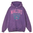 thumbnail image 4 of Sudadera con capucha retro desgastada con estampado de Malibu Beach 73 Usa City para hombre, ropa cálida y suave, sudadera holgada a la moda, sudadera 100 % algodón, 4 of 4